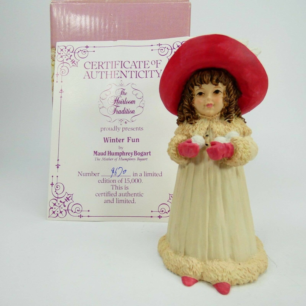 WINTER FUN H1354 by Maud Humphrey Bogart Figurine COA & Original Box UCHWU
